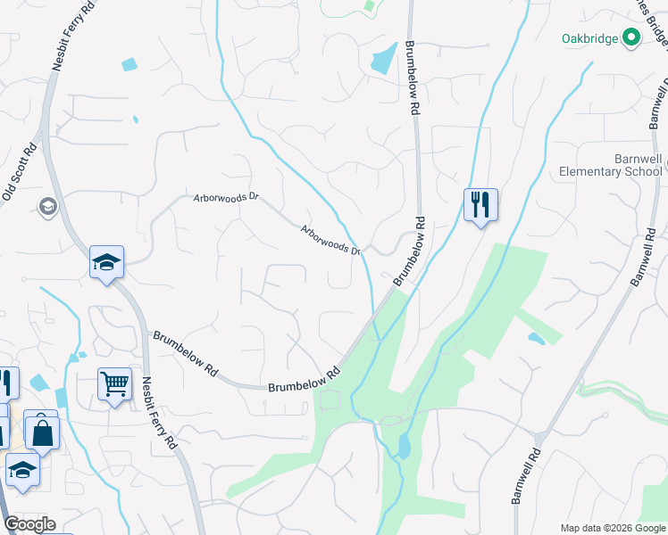 map of restaurants, bars, coffee shops, grocery stores, and more near 845 Kings Arms Way in Alpharetta