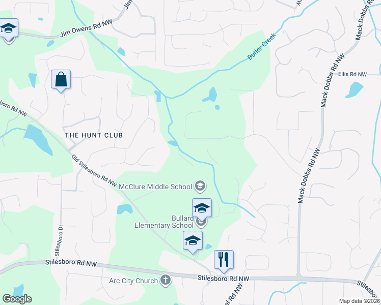 map of restaurants, bars, coffee shops, grocery stores, and more near 3659 Valley Hill Road Northwest in Kennesaw