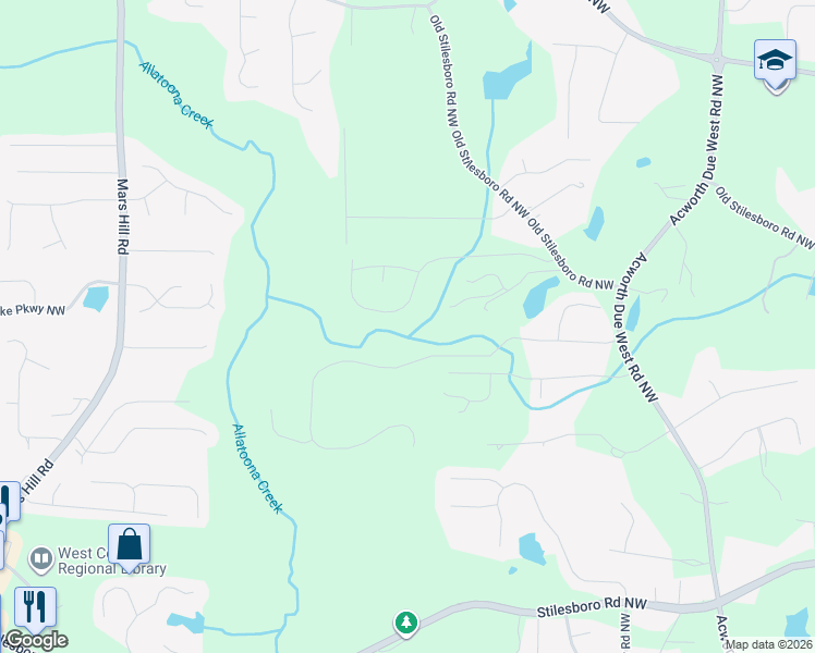 map of restaurants, bars, coffee shops, grocery stores, and more near 4501 Cavallon Way Northwest in Acworth