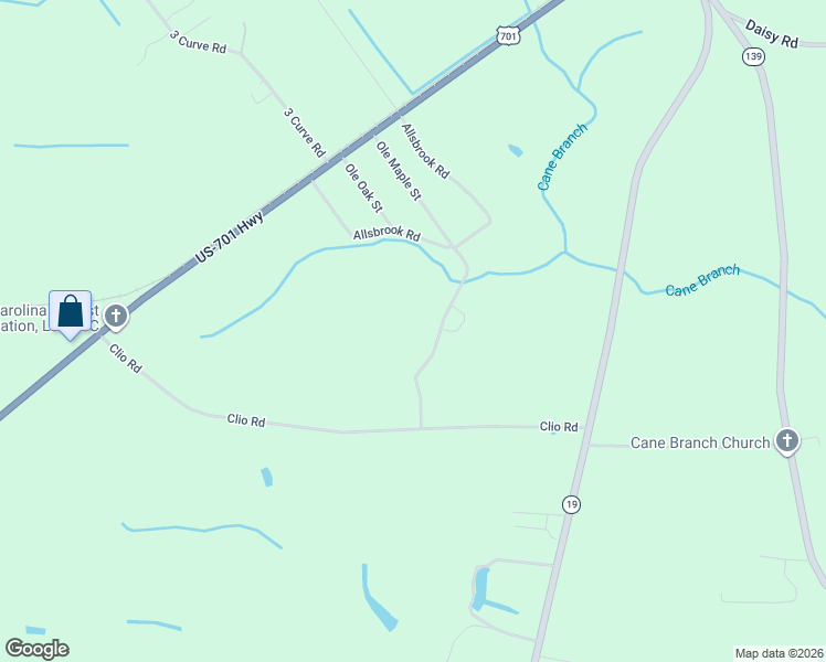 map of restaurants, bars, coffee shops, grocery stores, and more near 280 Ole Maple Street in Loris