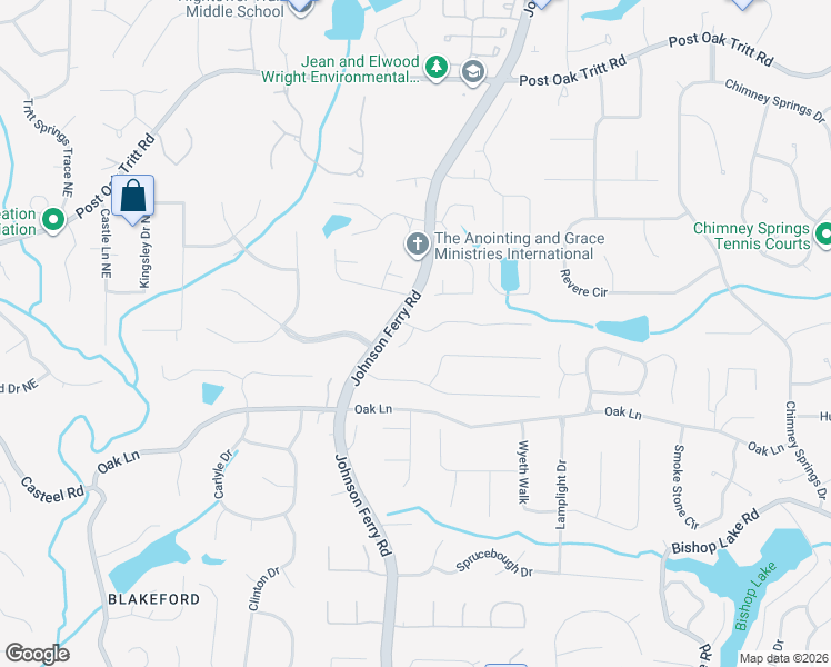 map of restaurants, bars, coffee shops, grocery stores, and more near Chelsea Landing Way in Cobb County