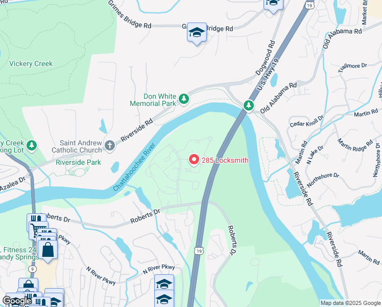 map of restaurants, bars, coffee shops, grocery stores, and more near 106 Wedgewood Way in Atlanta