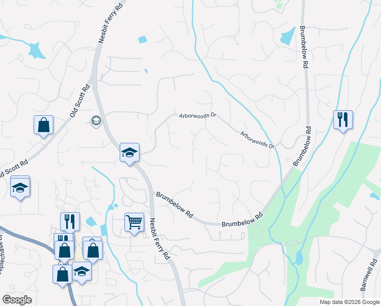 map of restaurants, bars, coffee shops, grocery stores, and more near 755 Redlion Run in Alpharetta