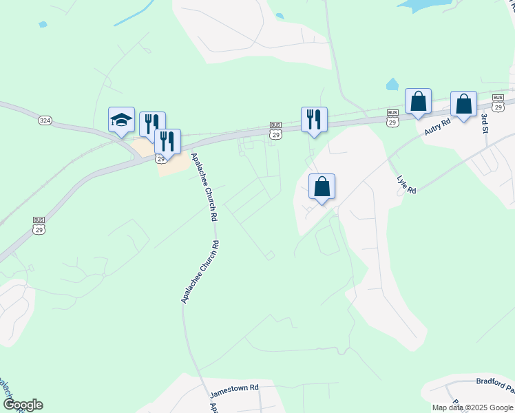 map of restaurants, bars, coffee shops, grocery stores, and more near 51 North Auburn Landing Place in Auburn