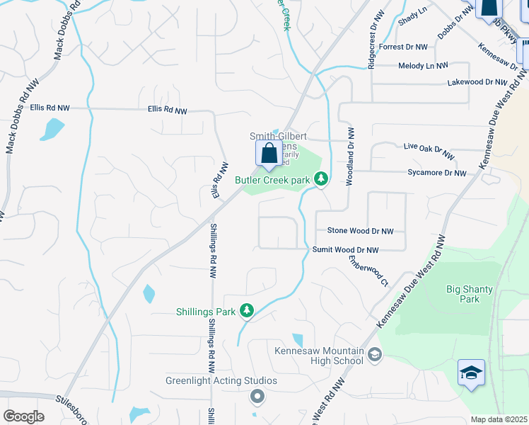 map of restaurants, bars, coffee shops, grocery stores, and more near 7060 Steel Wood Drive Northwest in Kennesaw