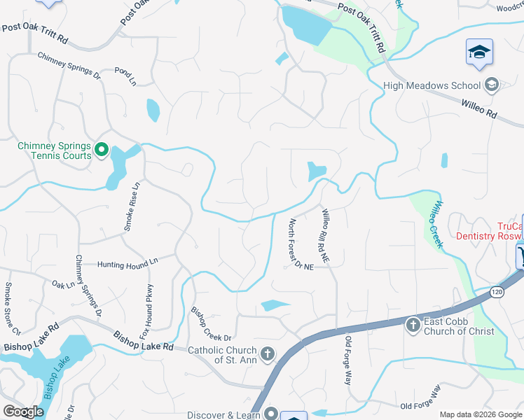 map of restaurants, bars, coffee shops, grocery stores, and more near 2208 Heritage Trace Drive in Marietta