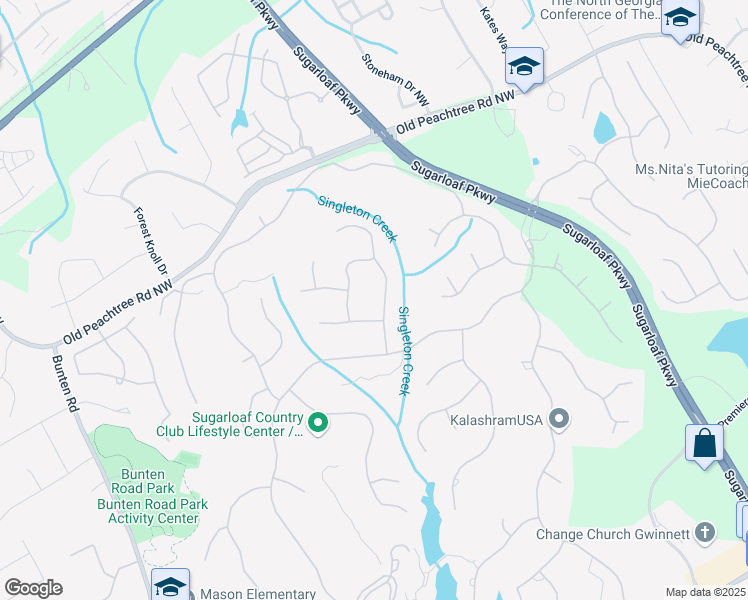 map of restaurants, bars, coffee shops, grocery stores, and more near 2679 Wynnton Drive in Duluth