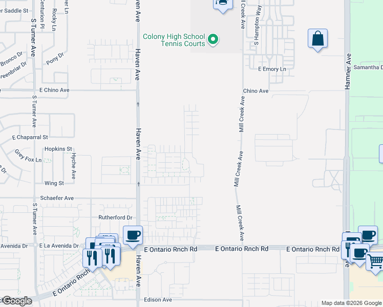 map of restaurants, bars, coffee shops, grocery stores, and more near in Ontario