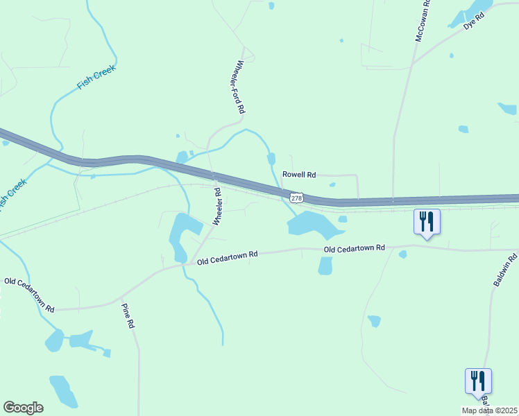 map of restaurants, bars, coffee shops, grocery stores, and more near 63 Wheeler Road in Rockmart