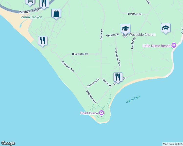 map of restaurants, bars, coffee shops, grocery stores, and more near 29244 Greenwater Road in Malibu