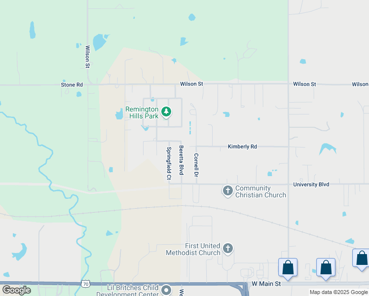 map of restaurants, bars, coffee shops, grocery stores, and more near 1203 Beretta Boulevard in Durant