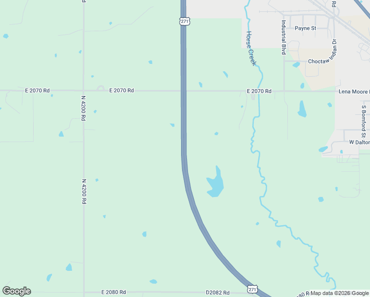 map of restaurants, bars, coffee shops, grocery stores, and more near US Highway 271 in Hugo