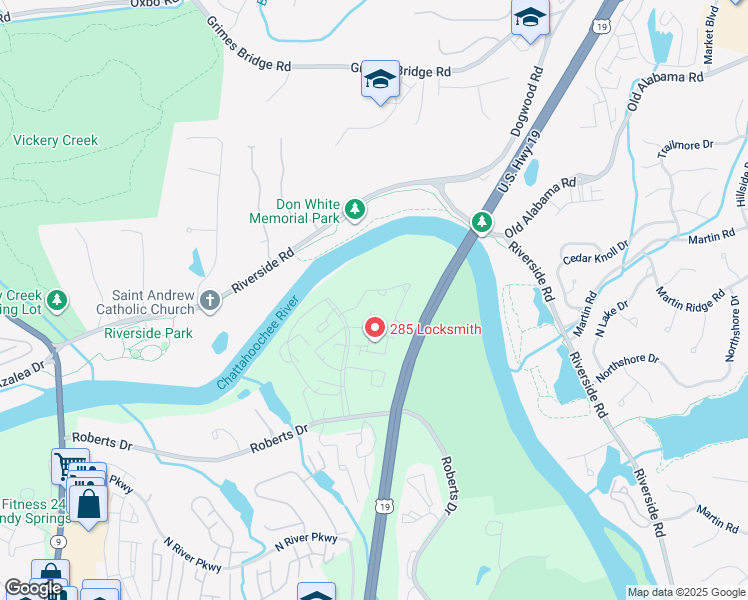 map of restaurants, bars, coffee shops, grocery stores, and more near 2906 Queen Anne Court in Atlanta