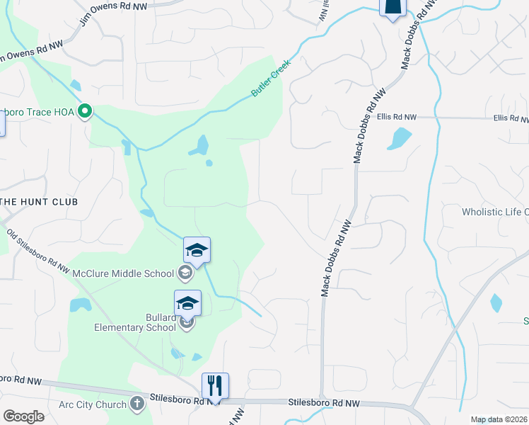 map of restaurants, bars, coffee shops, grocery stores, and more near 3451 Valley Hill Road Northwest in Kennesaw
