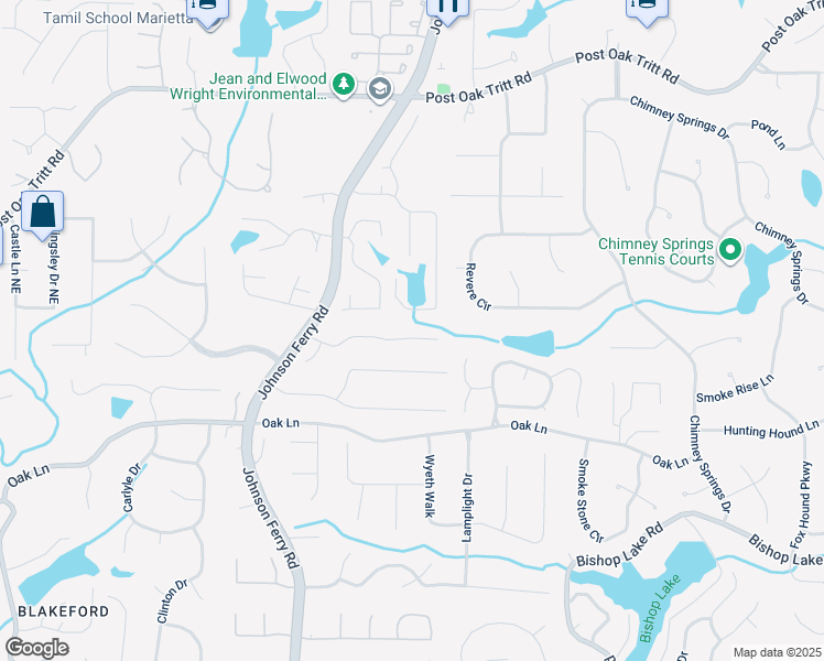 map of restaurants, bars, coffee shops, grocery stores, and more near 4013 Chelsea Lane in Marietta
