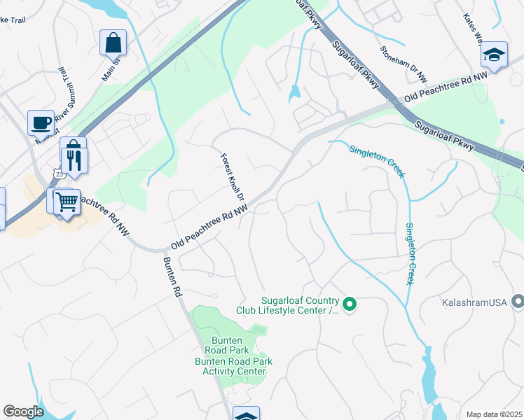map of restaurants, bars, coffee shops, grocery stores, and more near 3299 Carmichael Place Northwest in Duluth