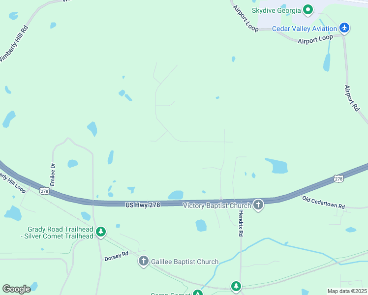 map of restaurants, bars, coffee shops, grocery stores, and more near 101 Sunset Loop in Cedartown