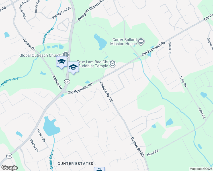 map of restaurants, bars, coffee shops, grocery stores, and more near 1240 Fountain Oaks Court in Lawrenceville