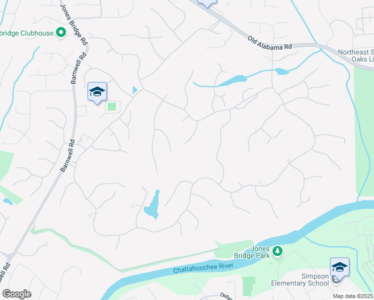 map of restaurants, bars, coffee shops, grocery stores, and more near 5045 Harrington Road in Alpharetta