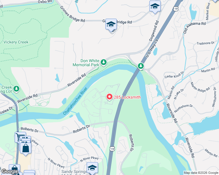 map of restaurants, bars, coffee shops, grocery stores, and more near 2906 Queen Anne Court in Atlanta