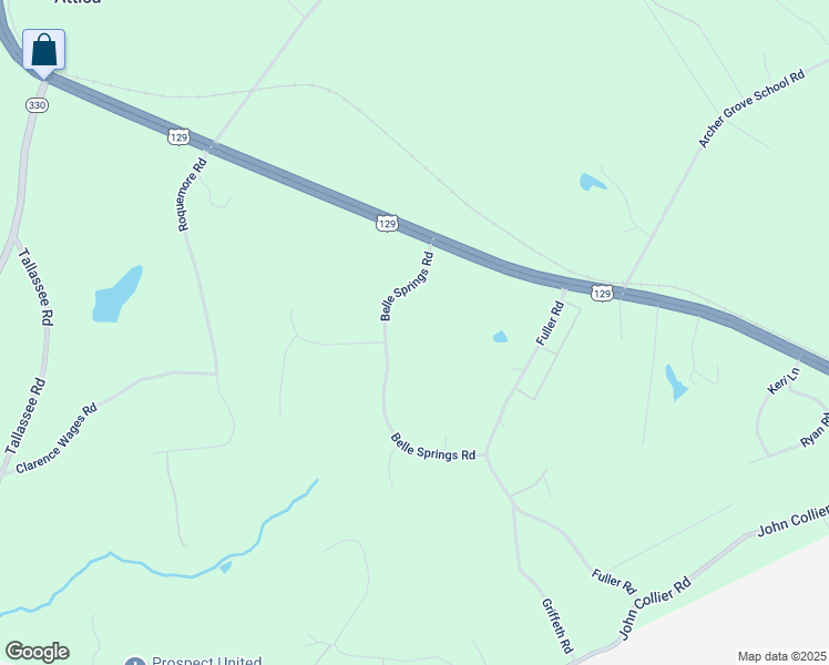 map of restaurants, bars, coffee shops, grocery stores, and more near 275 Belle Springs Road in Athens