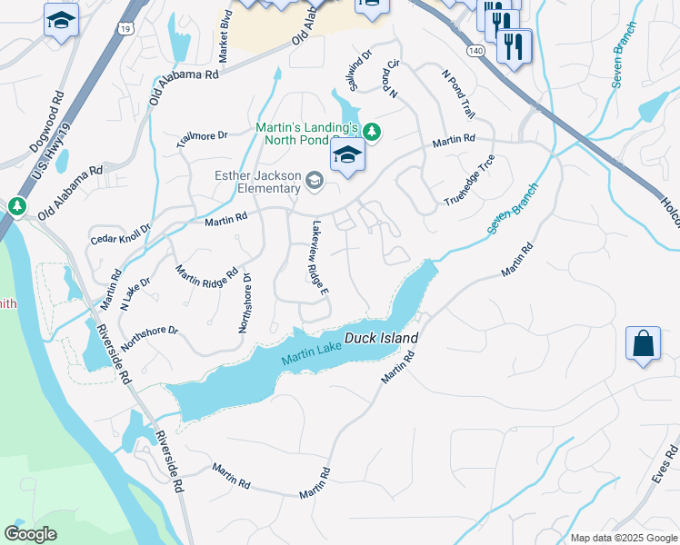 map of restaurants, bars, coffee shops, grocery stores, and more near 1707 Harbor Landing in Roswell