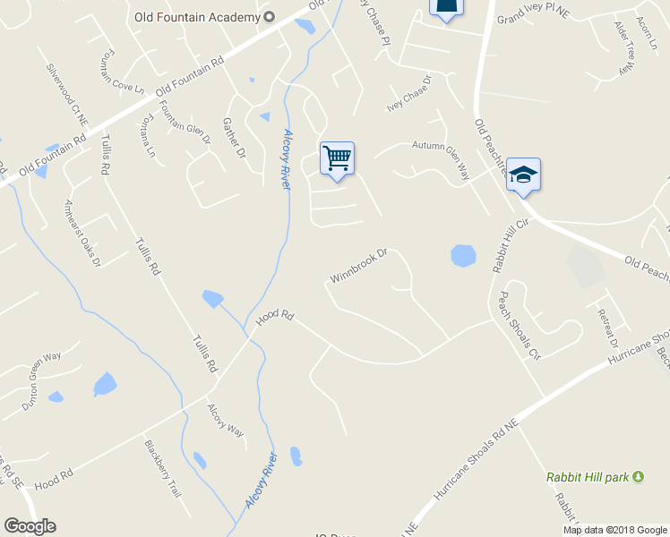 map of restaurants, bars, coffee shops, grocery stores, and more near 910 Winnbrook Drive in Dacula