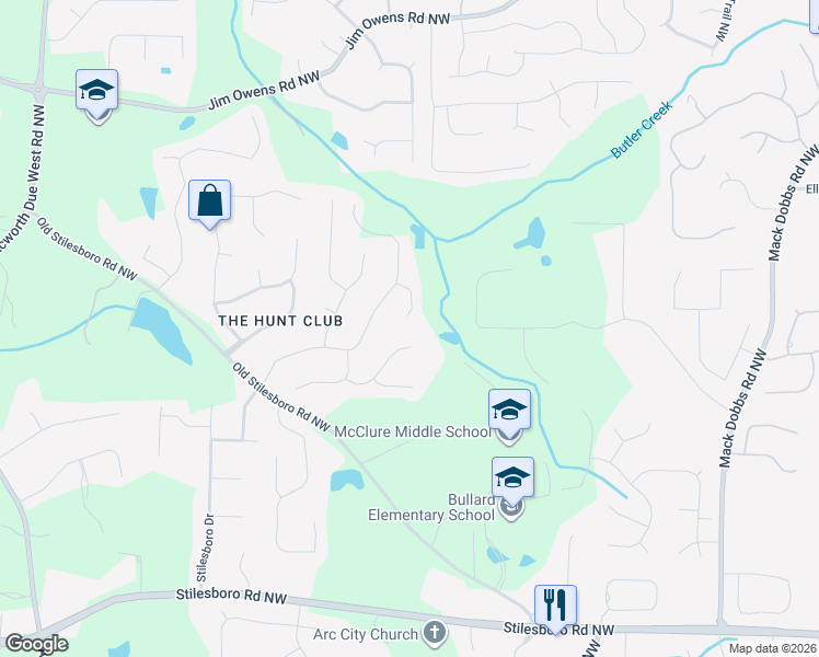 map of restaurants, bars, coffee shops, grocery stores, and more near 2052 Jockey Hollow Ct NW in Kennesaw