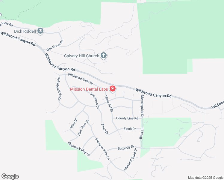 map of restaurants, bars, coffee shops, grocery stores, and more near 13532 Pineridge Court in Yucaipa