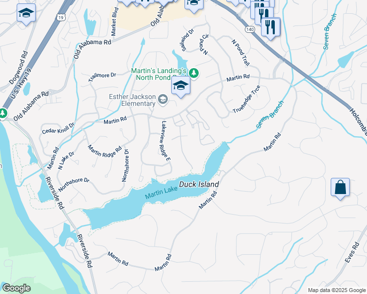 map of restaurants, bars, coffee shops, grocery stores, and more near 1707 Harbor Landing in Roswell