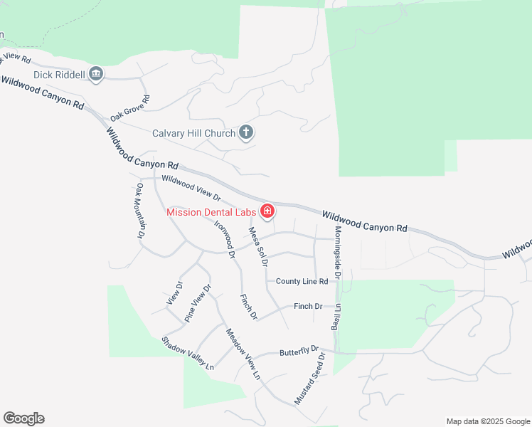 map of restaurants, bars, coffee shops, grocery stores, and more near 13532 Pineridge Court in Yucaipa