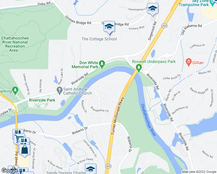 map of restaurants, bars, coffee shops, grocery stores, and more near 2902 Queen Anne Court in Atlanta