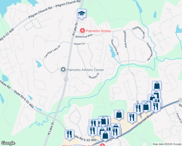 map of restaurants, bars, coffee shops, grocery stores, and more near 809 Bentley Drive in Lexington