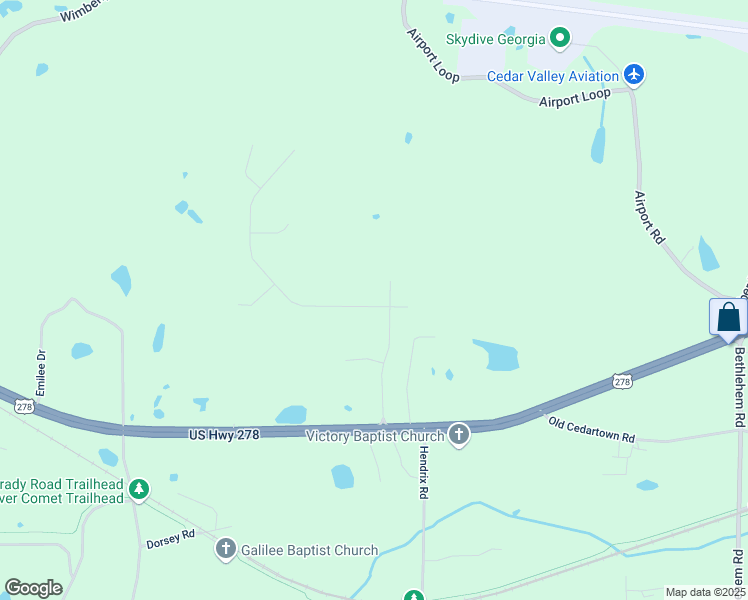 map of restaurants, bars, coffee shops, grocery stores, and more near 147 Sunset Valley Street in Cedartown