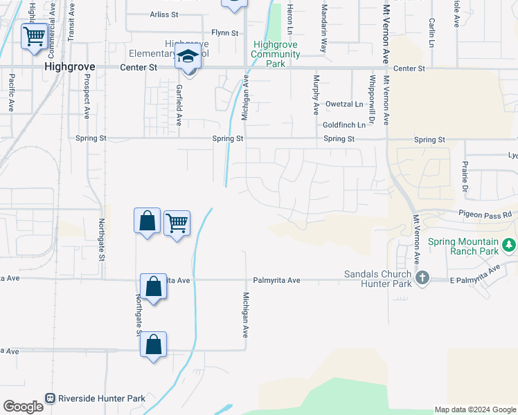 map of restaurants, bars, coffee shops, grocery stores, and more near 19549 Sunkissed Ridge Drive in Riverside