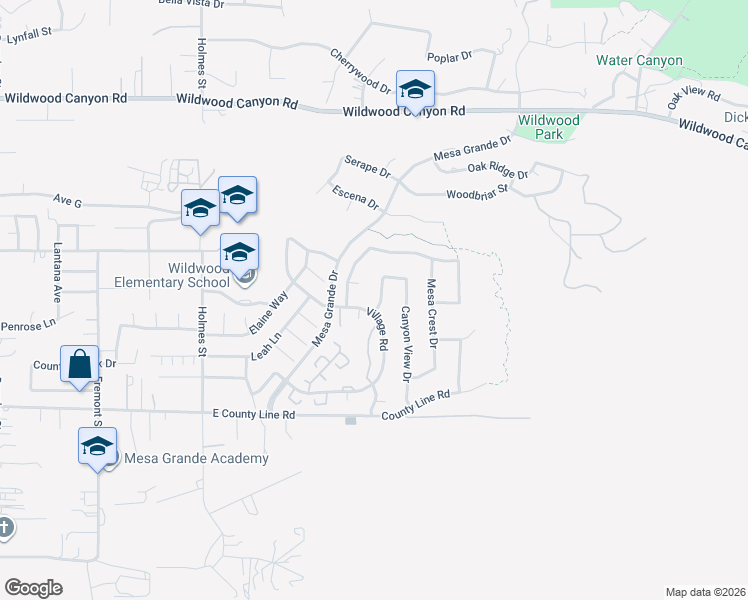 map of restaurants, bars, coffee shops, grocery stores, and more near 13476 Mesa Terrace Drive in Yucaipa