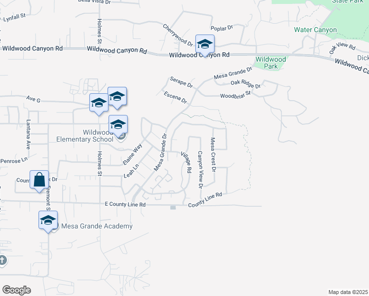 map of restaurants, bars, coffee shops, grocery stores, and more near 13476 Mesa Terrace Drive in Yucaipa