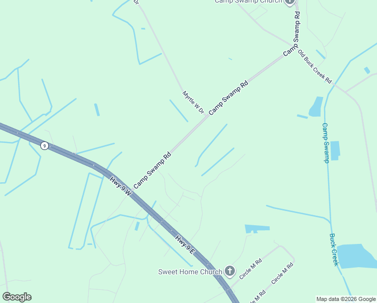 map of restaurants, bars, coffee shops, grocery stores, and more near 478 Camp Swamp Road in Loris