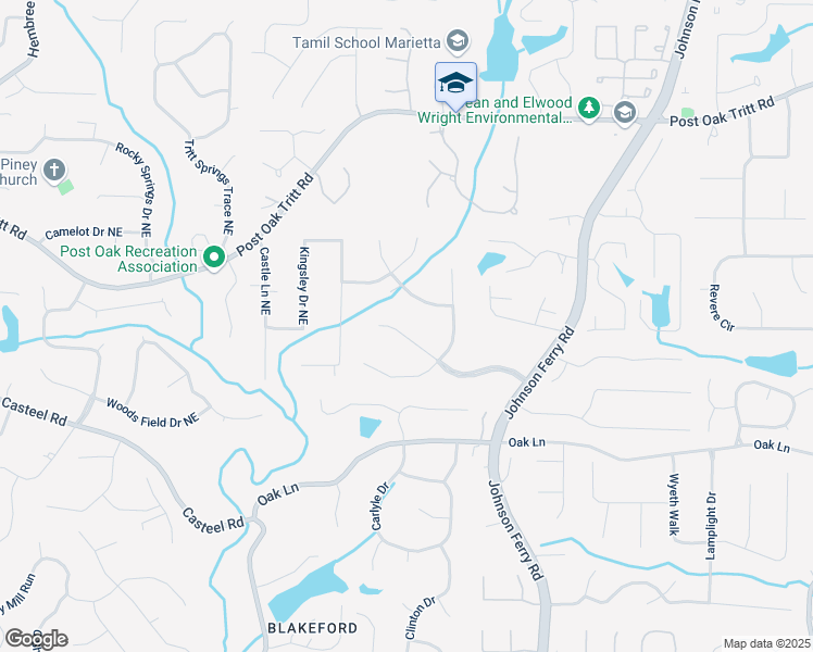 map of restaurants, bars, coffee shops, grocery stores, and more near 3801 Vinyard Trace Northeast in Marietta