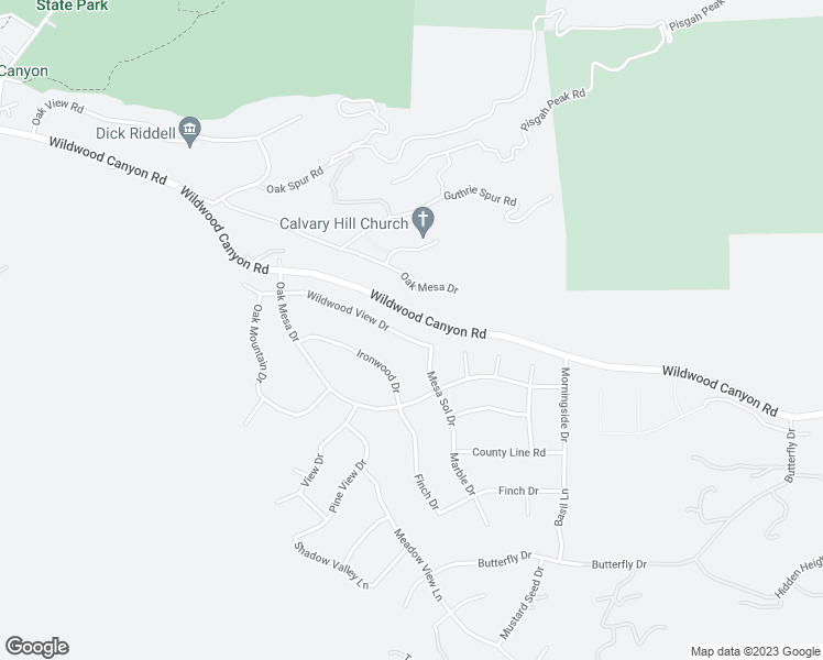 map of restaurants, bars, coffee shops, grocery stores, and more near 37420 Wildwood View Drive in Yucaipa