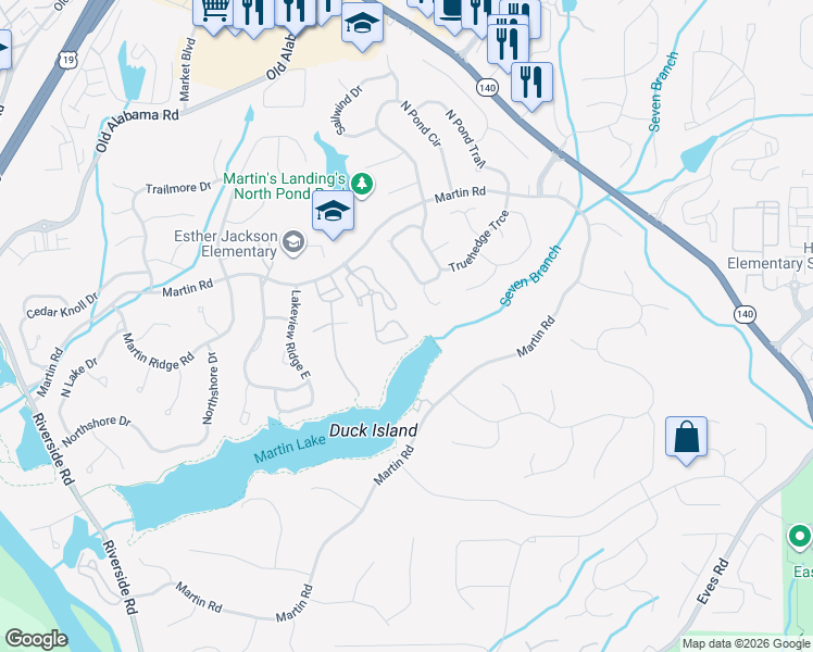 map of restaurants, bars, coffee shops, grocery stores, and more near 323 Quail Run in Roswell