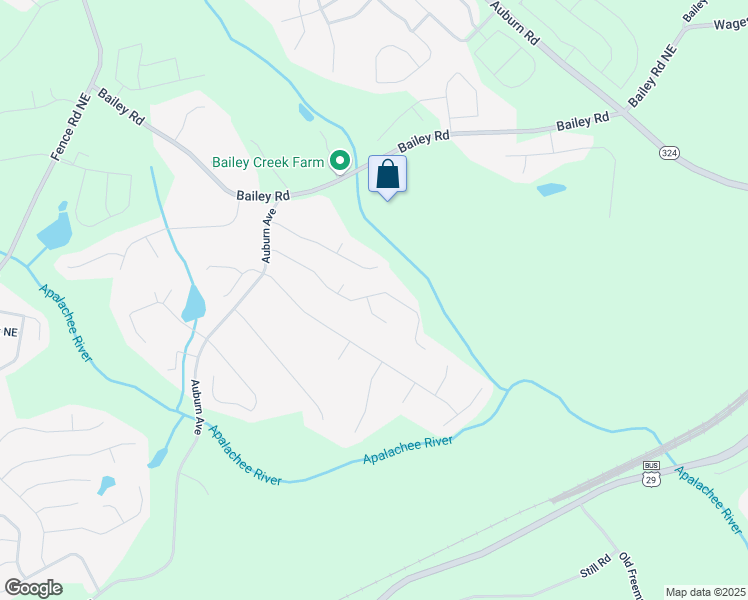 map of restaurants, bars, coffee shops, grocery stores, and more near 3391 Meadow Grass Drive in Dacula