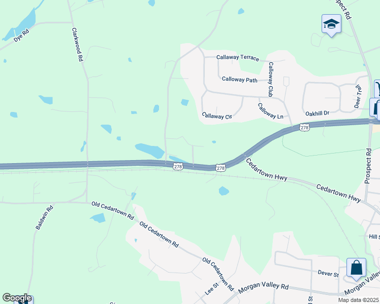 map of restaurants, bars, coffee shops, grocery stores, and more near 12 Pea Ridge Road in Rockmart