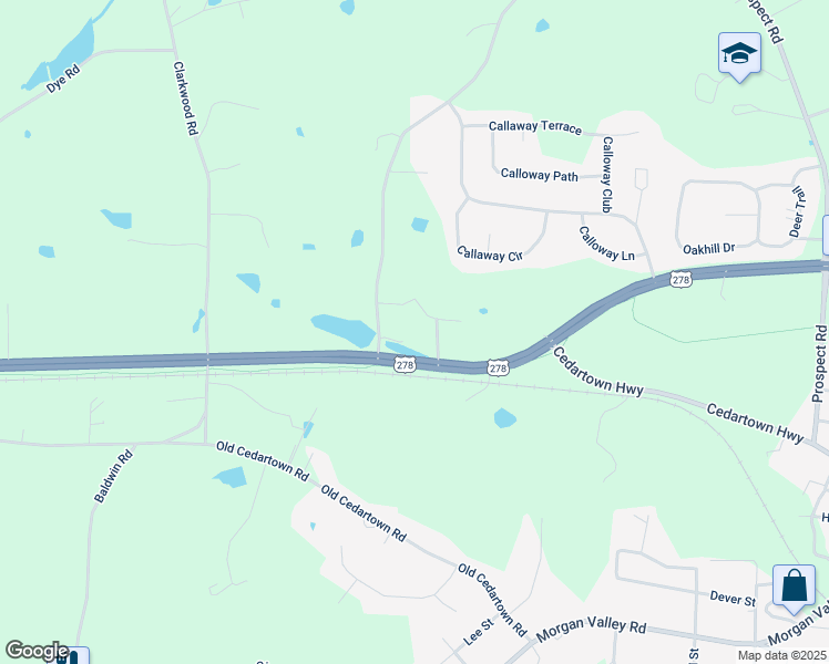 map of restaurants, bars, coffee shops, grocery stores, and more near 12 Pea Ridge Road in Rockmart