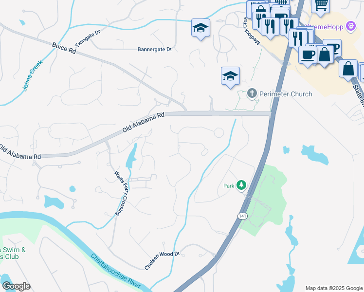map of restaurants, bars, coffee shops, grocery stores, and more near 9315 Prestwick Club Drive in Duluth