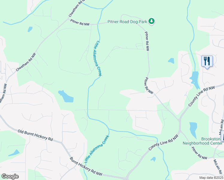 map of restaurants, bars, coffee shops, grocery stores, and more near 2044 Garvin Road in Acworth