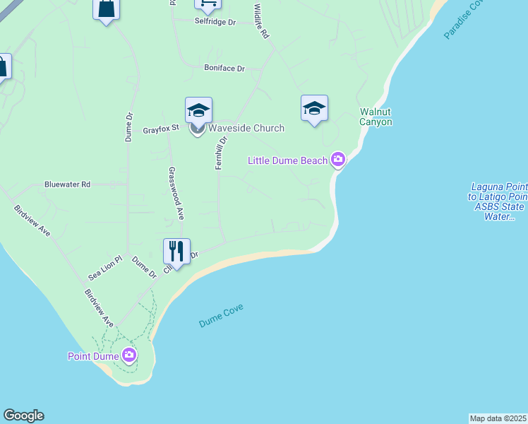 map of restaurants, bars, coffee shops, grocery stores, and more near 28830 Bison Court in Malibu