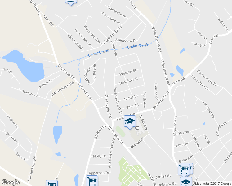 map of restaurants, bars, coffee shops, grocery stores, and more near 679 Meadowbrook Drive in Winder