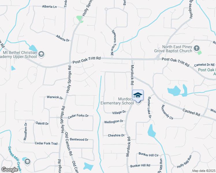 map of restaurants, bars, coffee shops, grocery stores, and more near 2441 Prince Howard Trail in Marietta