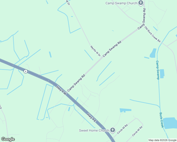 map of restaurants, bars, coffee shops, grocery stores, and more near 478 Camp Swamp Road in Loris
